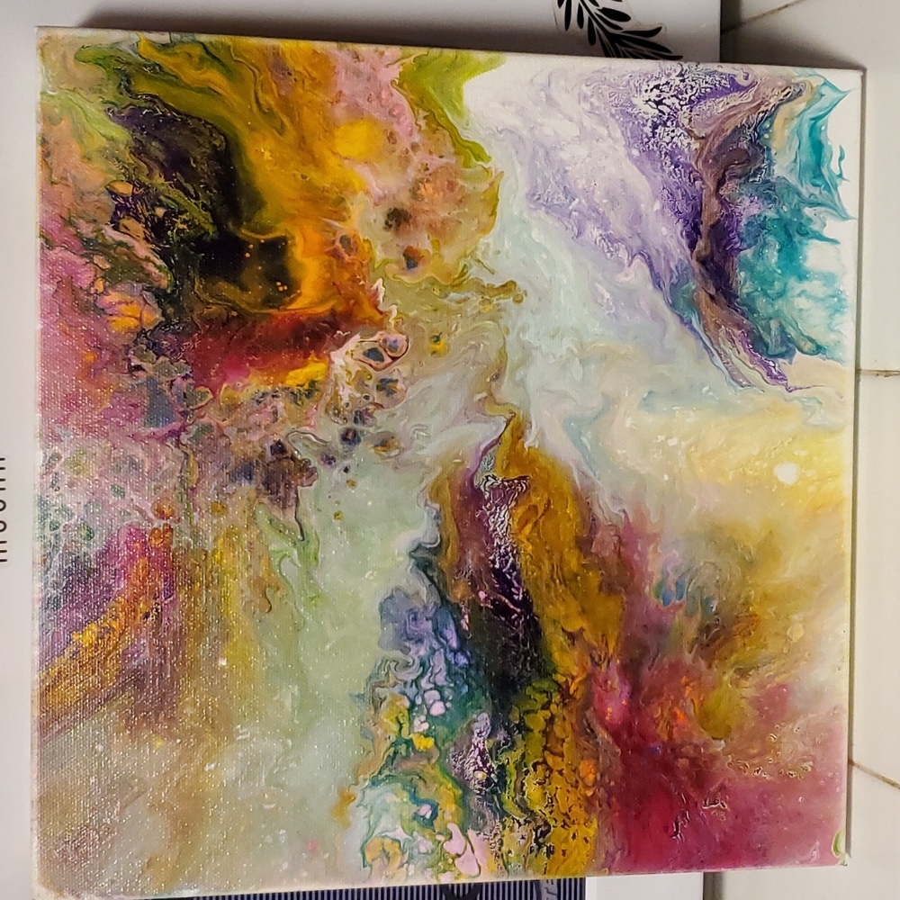 Original acrylic poured painting
